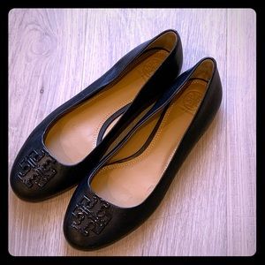 TORY BURCH POWDER COATED MELINDA BALLET FLAT SHOES